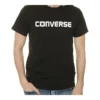 Camisola de manga curta Converse Pure Cotton Alphabet para homem, preta