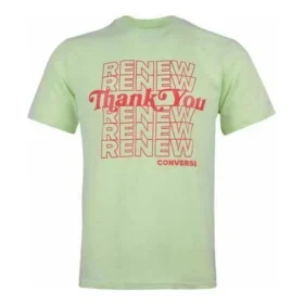 Camisola de manga curta Converse Renew com impressão do alfabeto para homem, verde