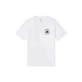 Camisola desportiva de malha com gola redonda e manga curta Converse Chuck Printing para homem, branca