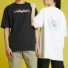 Camisola desportiva de malha larga de manga curta branca com estampado Converse para homem