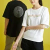 Camisola desportiva de malha larga de manga curta branca com estampado Converse para homem