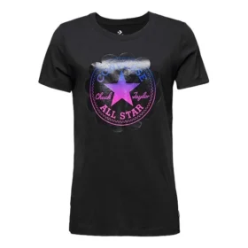 Camisola desportiva de manga curta com logótipo, preta