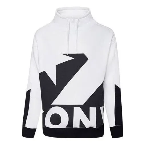 Camisola desportiva masculina Converse com gola alta e logótipo em cores contrastantes, branca