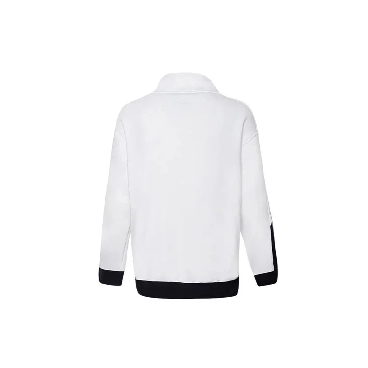 Camisola desportiva masculina Converse com gola alta e logótipo em cores contrastantes, branca