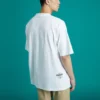 Camisola desportiva masculina Converse Skate com estampado solto, gola redonda e manga curta, branca