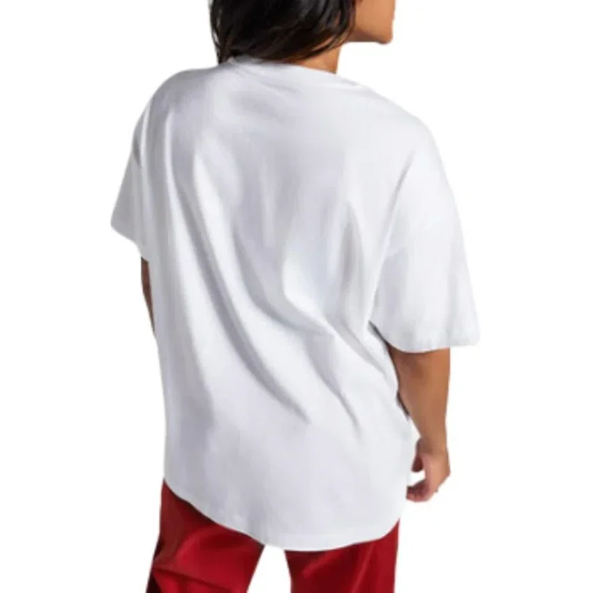 Camisola Oversized com Logótipo Flamejante Tamanhos Asiáticos “Branco Vermelho”