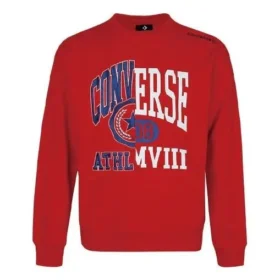 Camisola unissexo com logótipo estampado e gola redonda Vermelha Camisola unissexo com logótipo estampado e gola redonda Vermelha