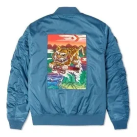 Casaco Bomber CNY Tiger Tamanhos asiáticos “Azul Multicolorido”