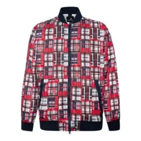 Casaco Bomber Utilitário Estampado Tamanhos Asiáticos “Vermelho Branco”