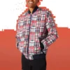 Casaco Bomber Utilitário Estampado Tamanhos Asiáticos “Vermelho Branco”
