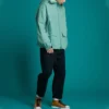 Casaco casual com capuz e bolsos Converse para homem, azul desbotado