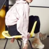 Casaco casual com logótipo pequeno Rosa Roxo