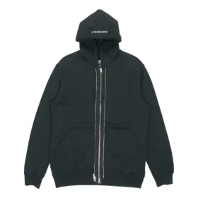 Casaco com capuz e fecho completo para homem Preto