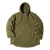 Casaco com capuz e meio fecho de correr Converse x Kim Jones para homem, estilo desportivo casual, verde militar