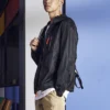 Casaco com capuz retro casual estilo casal preto