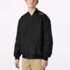 Casaco com fecho, tecido, à prova de vento e uniforme de basebol Converse Aviator para homem, preto de outono
