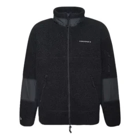 Casaco com gola alta e costuras Converse para homem, preto