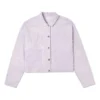 Casaco curto casual reversível com estampado roxo