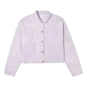 Casaco curto casual reversível com estampado roxo