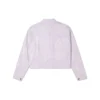 Casaco curto casual reversível com estampado roxo