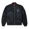 Casaco de aviador retro desportivo com logótipo SS22, unissexo, preto