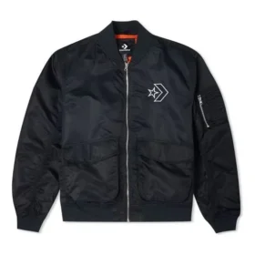 Casaco de aviador retro desportivo com logótipo SS22, unissexo, preto