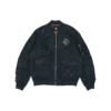 Casaco de aviador retro desportivo com logótipo SS22, unissexo, preto