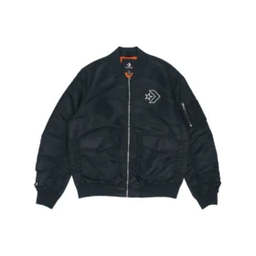Casaco de aviador retro desportivo com logótipo SS22, unissexo, preto