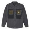Casaco de camisa tecido com logótipo pequeno Converse Flowers para homem, estilo retro com emendas e cores contrastantes, preto escuro