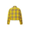 Casaco de camisa xadrez reversível Tamanhos asiáticos “Amarelo”