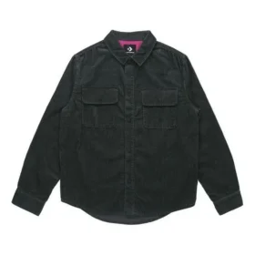 Casaco de ganga com bolsos cargo Converse para homem, em veludo cotelê, preto Casaco de ganga com bolsos cargo Converse para homem, em veludo cotelê, preto