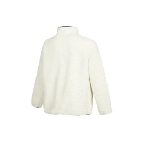 Casaco de gola alta em lã de borrego com meio fecho e logótipo Converse para homem, Branco Cremoso Casaco de gola alta em lã de borrego com meio fecho e logótipo Converse para homem, Branco Cremoso