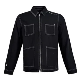 Casaco de manga comprida Converse Pocket Woven para homem, preto Casaco de manga comprida Converse Pocket Woven para homem, preto