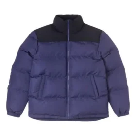 Casaco de penas com blocos de cor Tamanhos asiáticos “Roxo Preto” Casaco de penas com blocos de cor Tamanhos asiáticos “Roxo Preto”