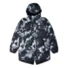 Casaco de Penas de Inverno Estampado Tamanhos Asiáticos “Black Multi”