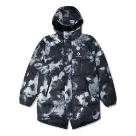 Casaco de Penas de Inverno Estampado Tamanhos Asiáticos “Black Multi”