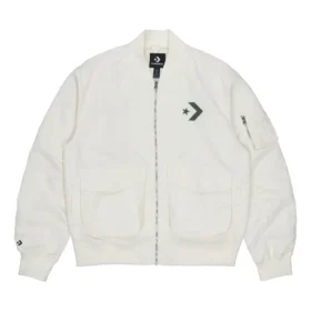 Casaco de piloto retro desportivo com logótipo SS22, estilo para casal, branco
