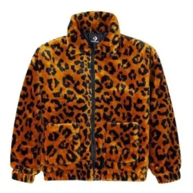 Casaco largo com padrão leopardo retro, estilo para casal, tamanhos asiáticos, “Castanho”