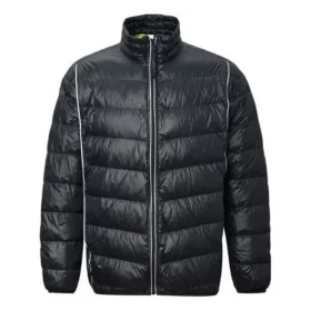 Casaco Puffer Leve com Gola Alta Tamanhos Asiáticos “Preto” Casaco Puffer Leve com Gola Alta Tamanhos Asiáticos “Preto”