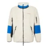 Casaco Sherpa em Polar Fleece, quente, com blocos de cor e gola alta casual