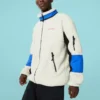 Casaco Sherpa em Polar Fleece, quente, com blocos de cor e gola alta casual