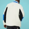Casaco Sherpa em Polar Fleece, quente, com blocos de cor e gola alta casual