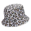 Chapéu de pescador reversível com padrão de leopardo “Branco”