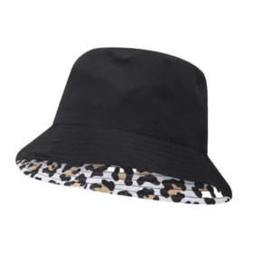 Chapéu de pescador reversível com padrão de leopardo “Branco”