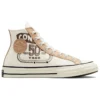 Chuck 70 com sobreposição em couro, cano alto “Egret Champagne Tan”