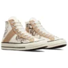Chuck 70 com sobreposição em couro, cano alto “Egret Champagne Tan”