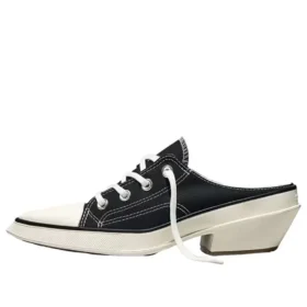 Chuck 70 De Luxe Mule de Salto Alto com Biqueira Pontiaguda “Preto”