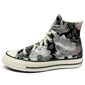 Chuck 70 High “Vintage Floral – Preto Prateado”