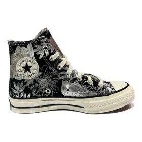 Chuck 70 High “Vintage Floral – Preto Prateado”