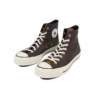 Chuck 70 Leather High “Colorblock – Castanho Escuro”